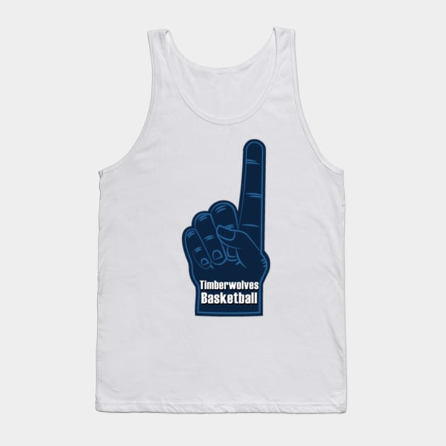 Minnesota Timberwolves Basketball Foam Finger Tank Top by Mortimermaritin